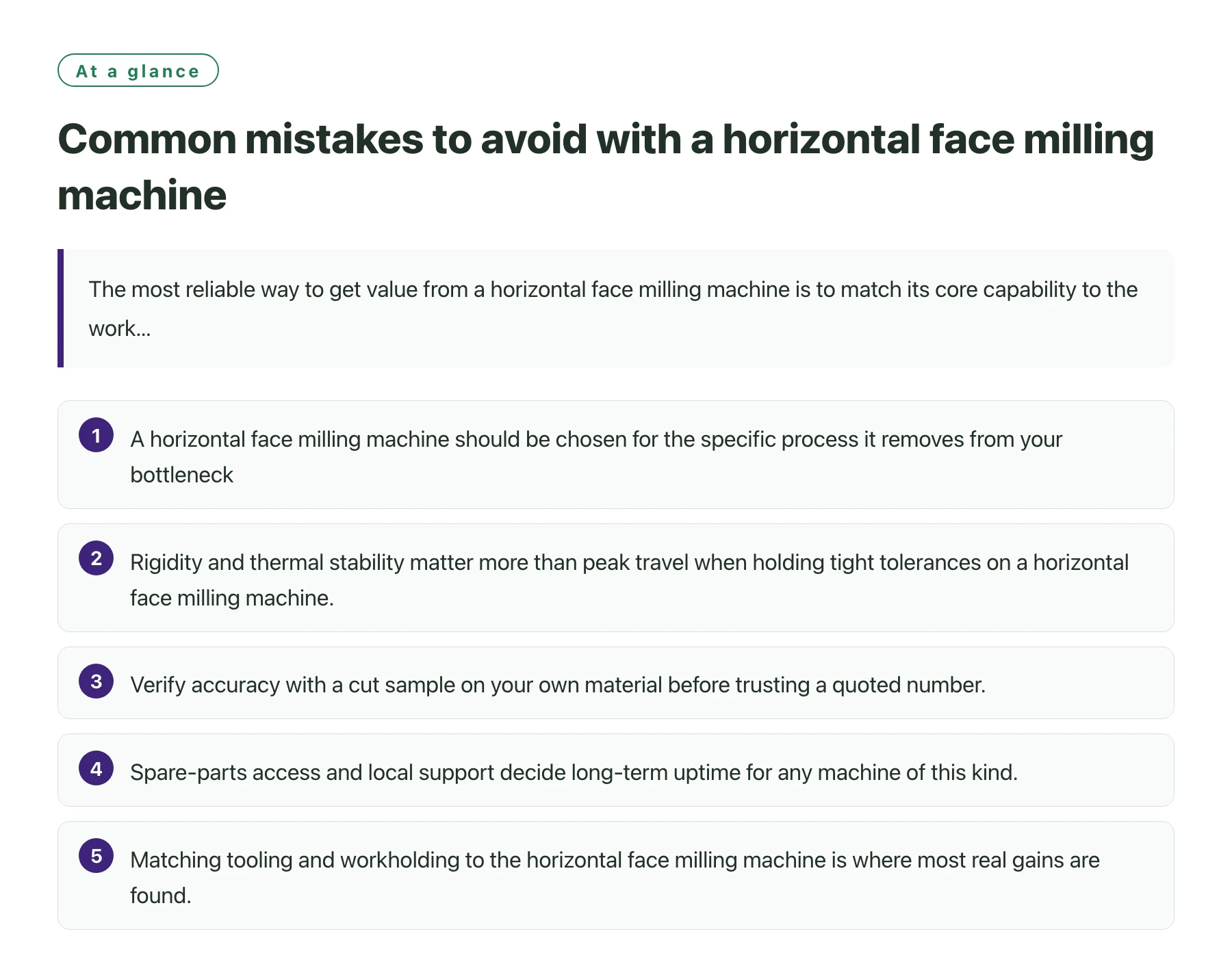 Common mistakes to avoid with a horizontal face milling machine——全文要点速览